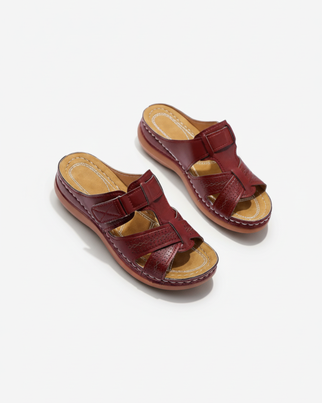 Slide Sandals Cutout Upper Buckle Strap Open Toe