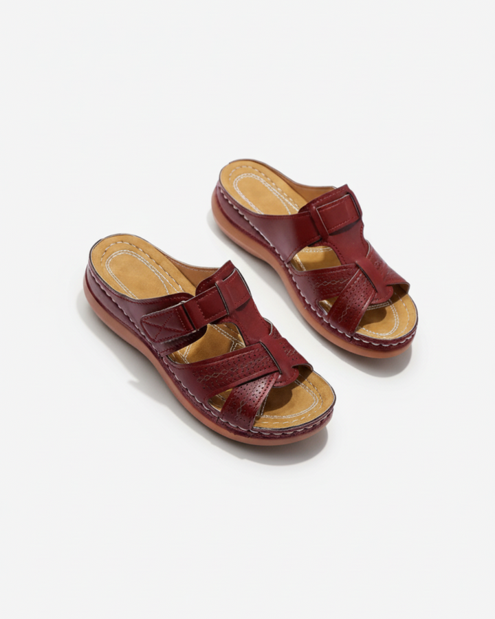 Slide Sandals Cutout Upper Buckle Strap Open Toe