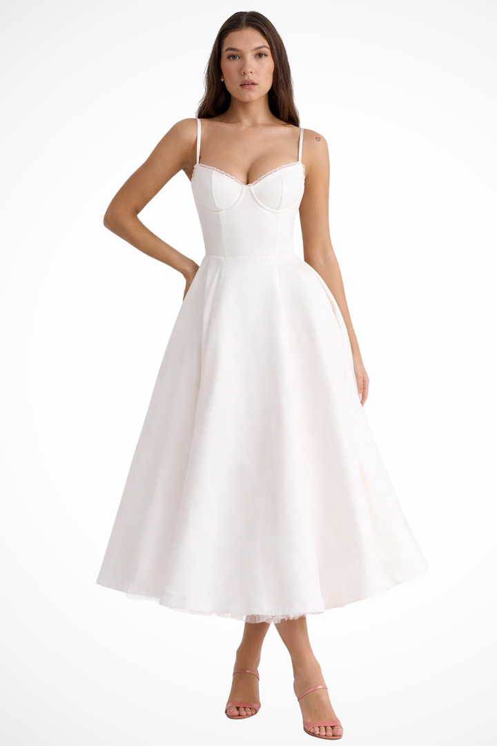 Corset Midi Dress White – Siopie
