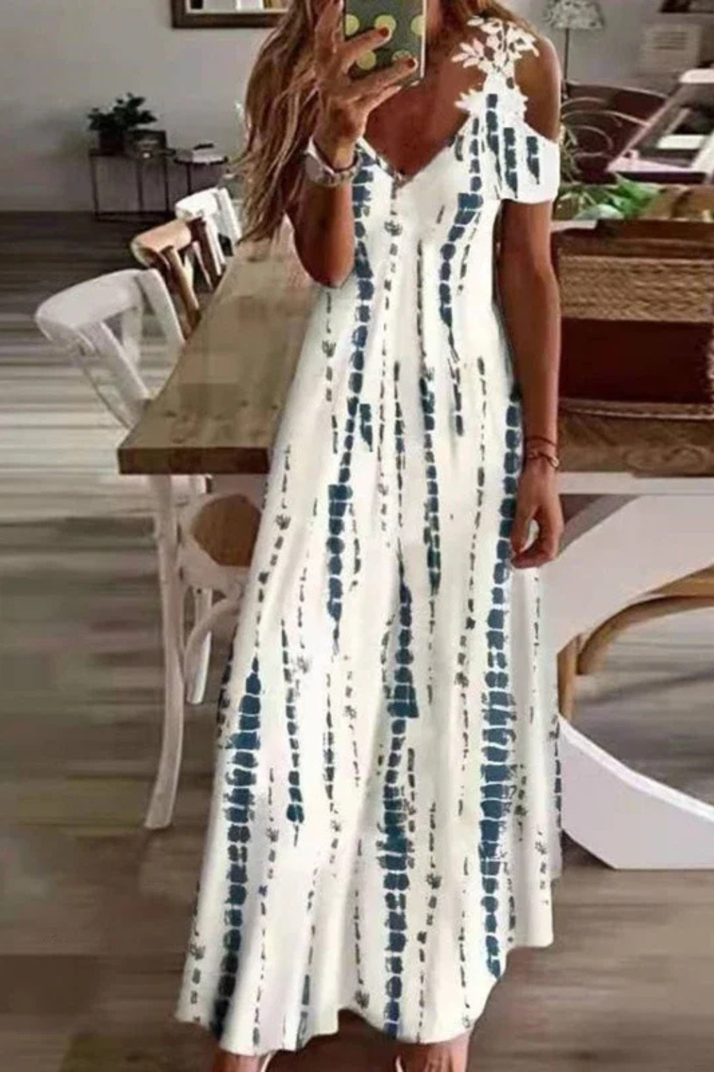 Siopie | Women’s Flowing Floral Sleeveless Maxi Dress