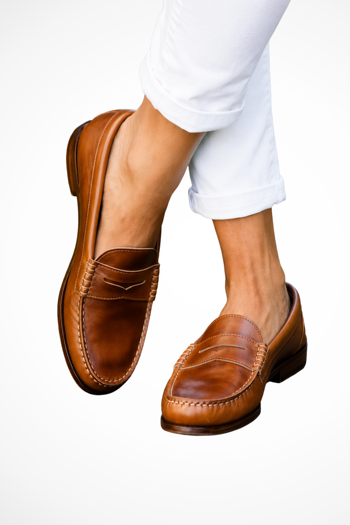 Siopie Penny Leather Orthopaedic Classic Loafers in Brown