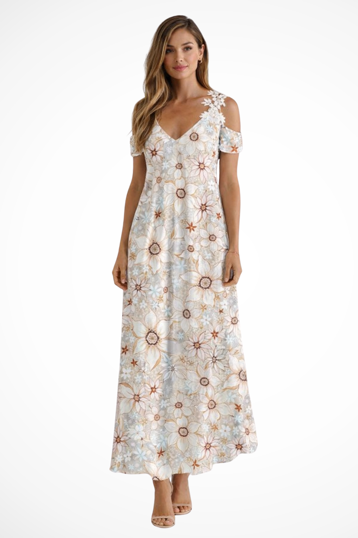 Siopie | Women’s Flowing Floral Sleeveless Maxi Dress
