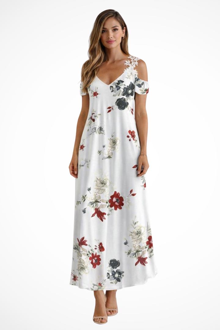 Siopie | Women’s Flowing Floral Sleeveless Maxi Dress