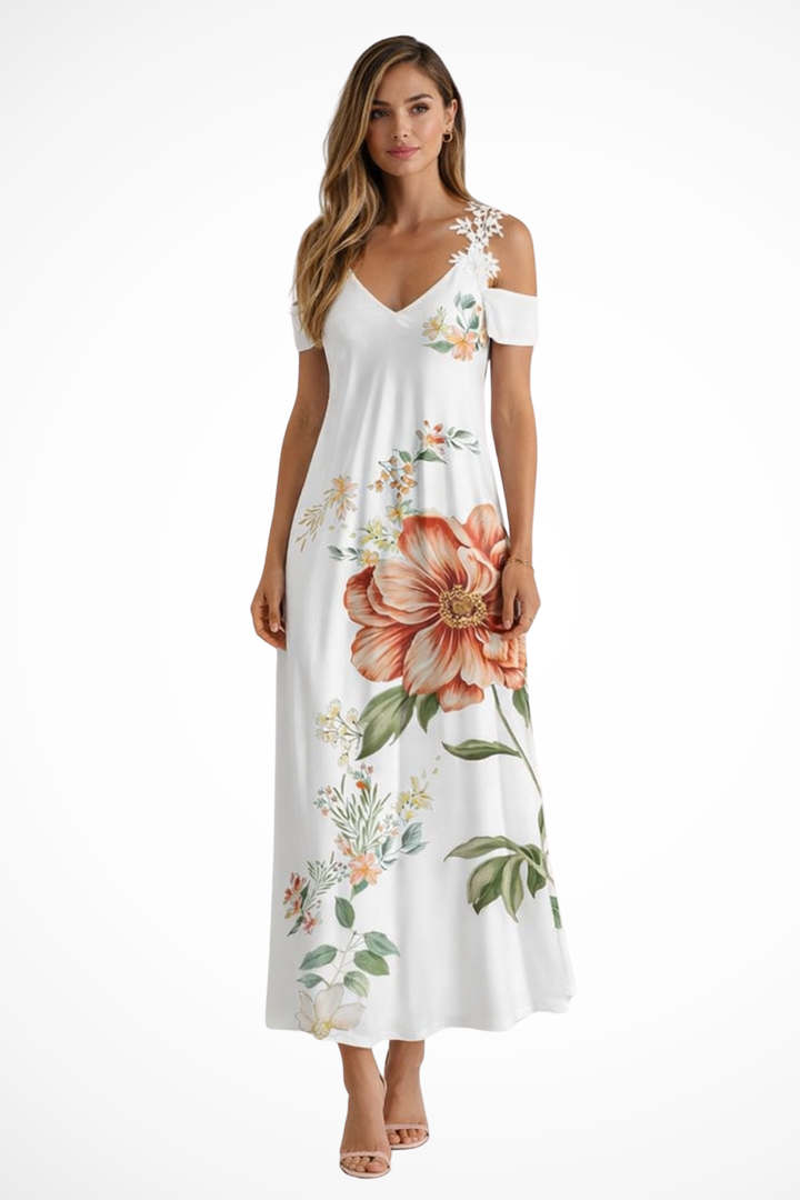 Siopie | Women’s Flowing Floral Sleeveless Maxi Dress