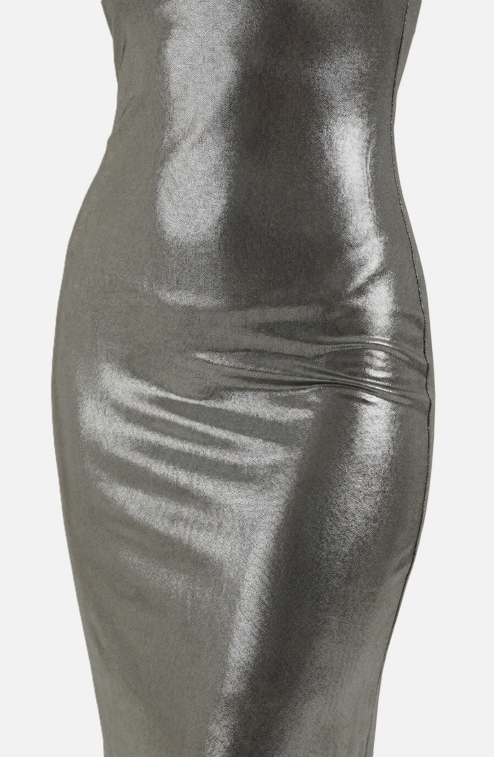 Party Dress Metallic Bodycon with Spaghetti Strap Maxi