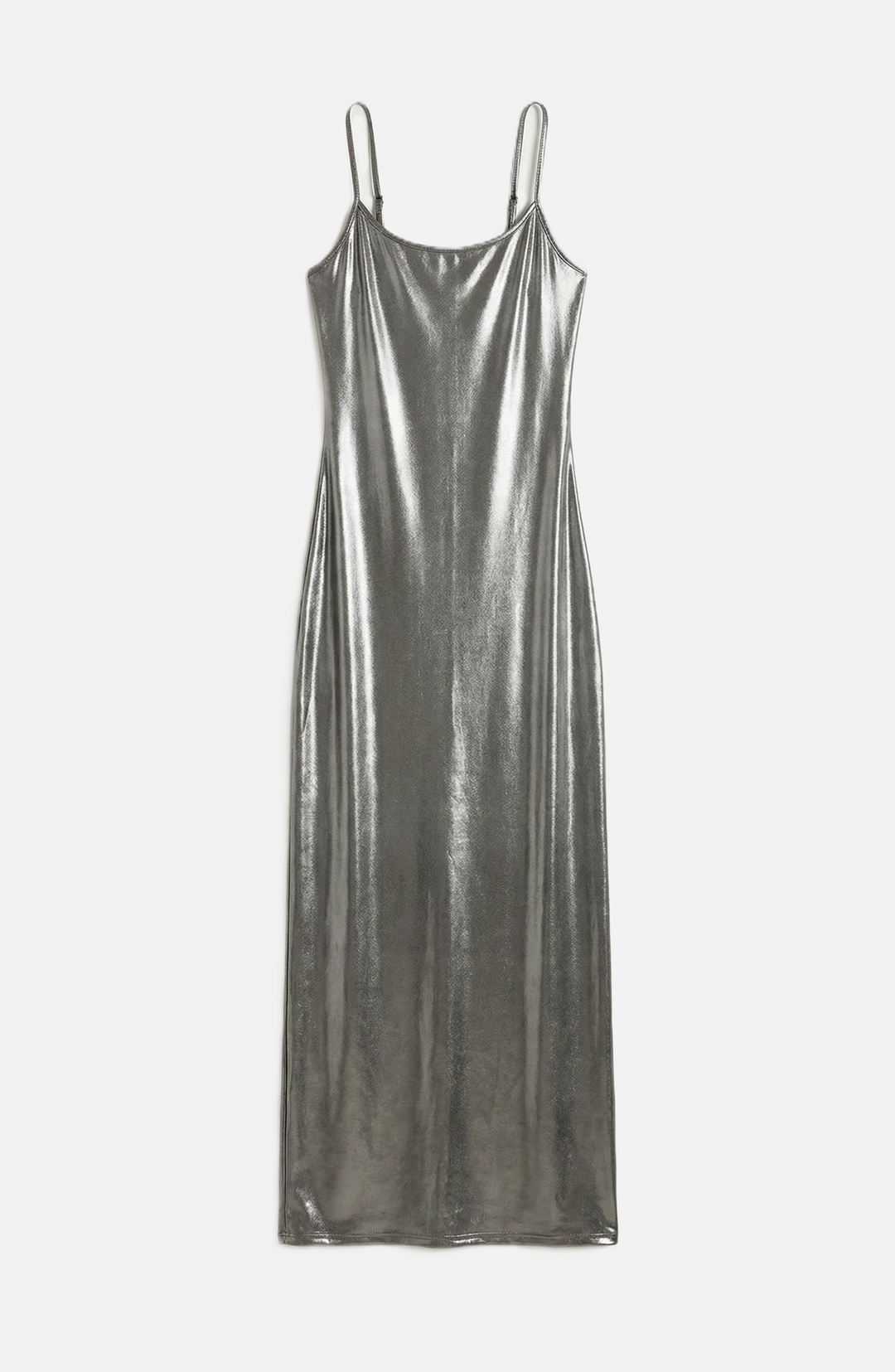 Party Dress Metallic Bodycon with Spaghetti Strap Maxi