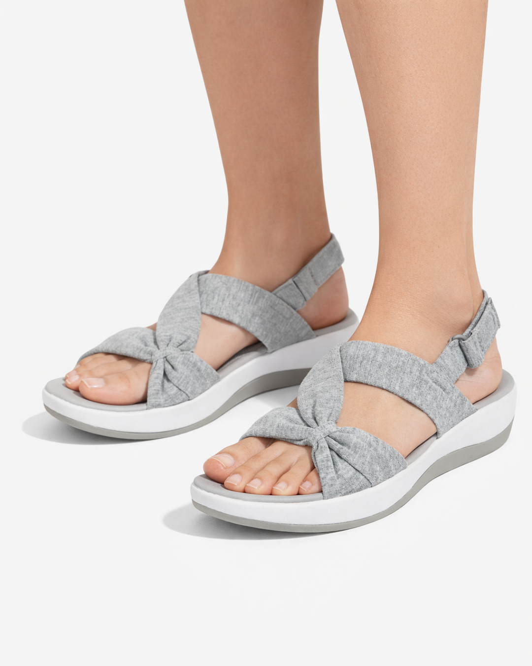 Wedge Sandals Bow Detail Adjustable Strap Open Toe
