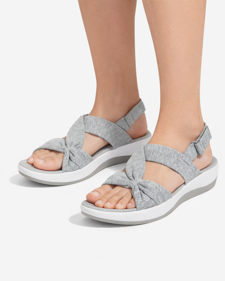 Wedge Sandals Bow Detail Adjustable Strap Open Toe