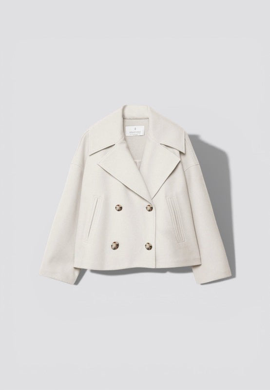 Double-Breasted Cropped Blazer for Women – Straight Fit Lightweight Jacket