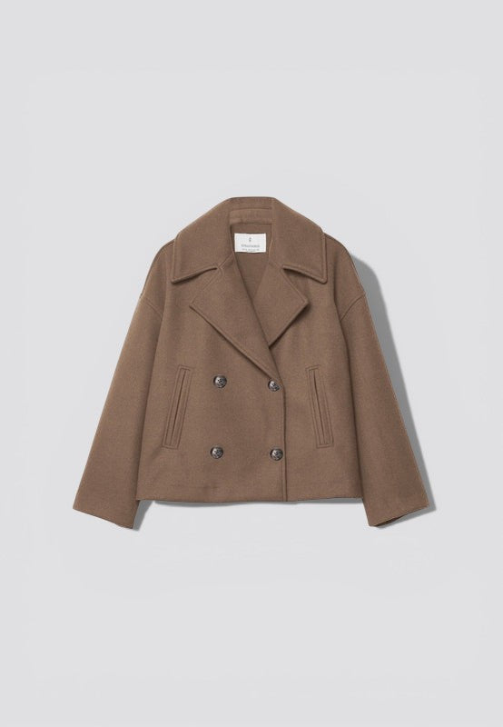 Double-Breasted Cropped Blazer for Women – Straight Fit Lightweight Jacket