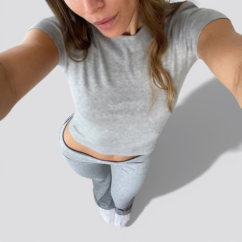 Women’s Cotton Lounge Set – Relaxed Fit Two Piece Casual Outfit