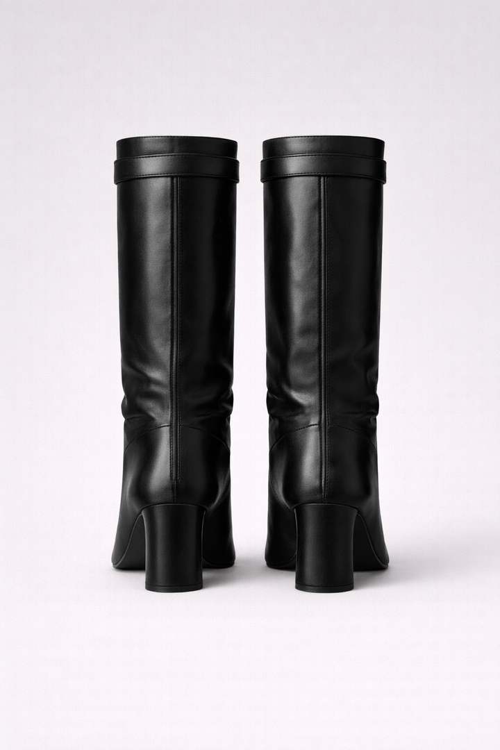 Women’s Knee High Block Heel Boots – Premium Leather or Suede Zip Up Winter Boots