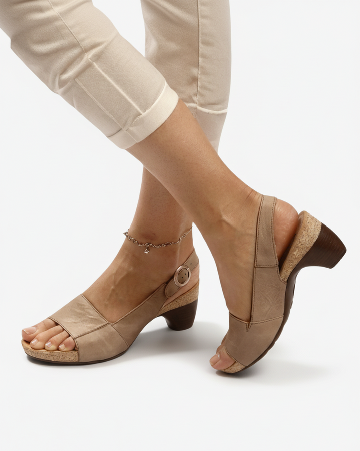 Kitten Heel Sandals Women Casual Slingback Open Toe