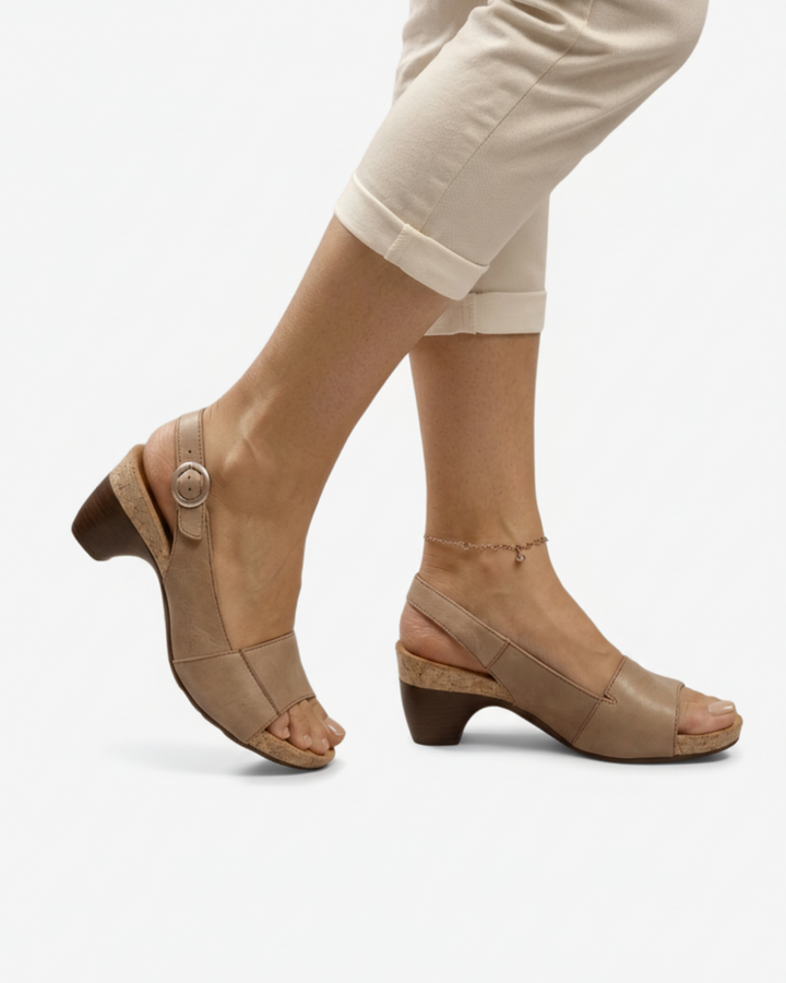 Kitten Heel Sandals Women Casual Slingback Open Toe