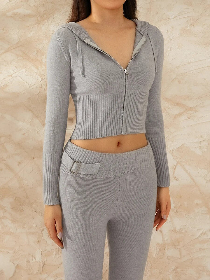Ribbed Knit Lounge Set - Siopie