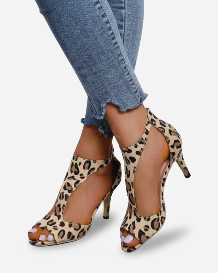 Peep Toe Heel Sandals Women Cutout Design