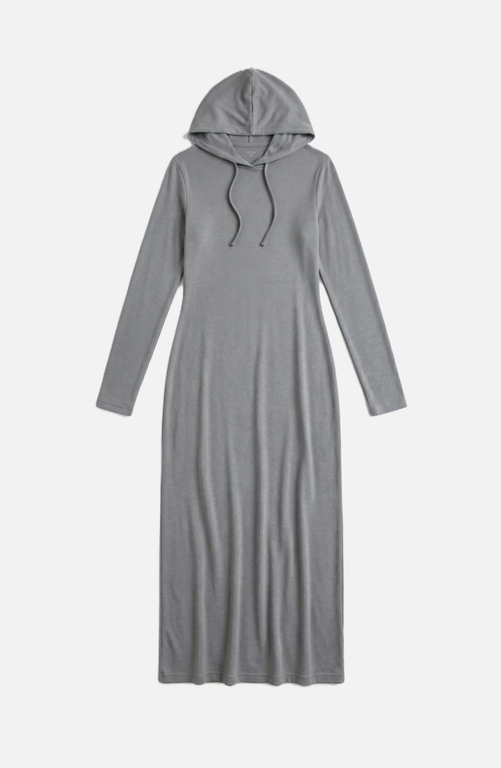 Hooded Bodycon Maxi Dress Long Sleeve Casual Streetwear