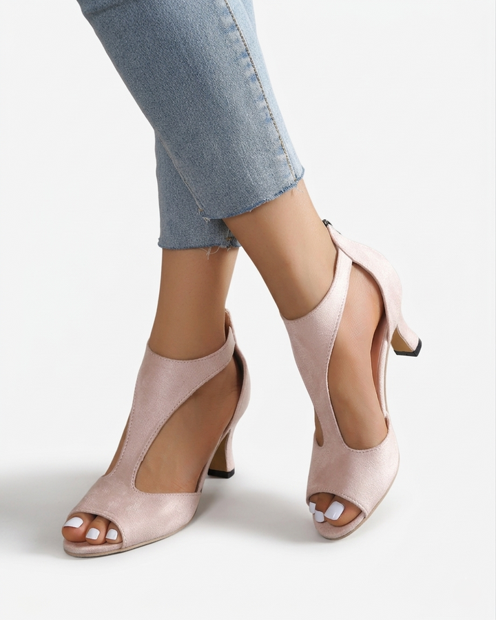 Peep Toe Heel Sandals Women Cutout Design