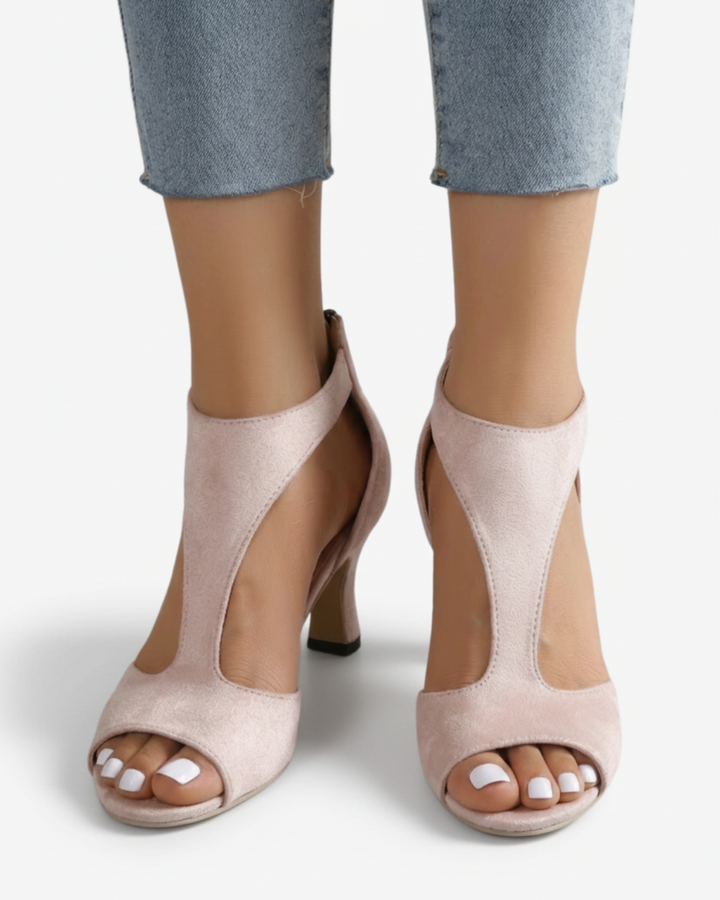 Peep Toe Heel Sandals Women Cutout Design