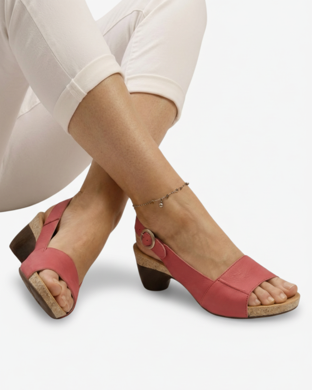 Kitten Heel Sandals Women Casual Slingback Open Toe