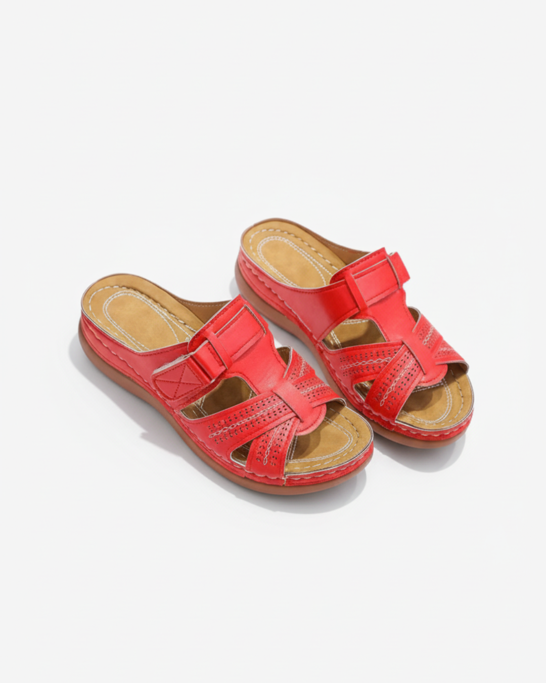 Slide Sandals Cutout Upper Buckle Strap Open Toe