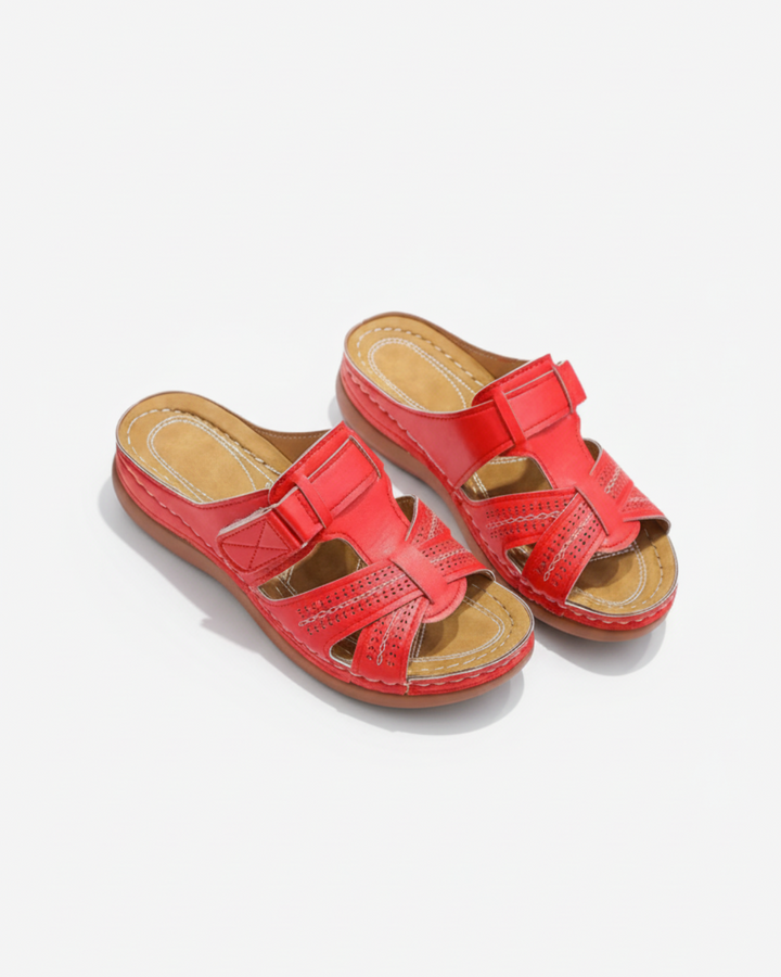 Slide Sandals Cutout Upper Buckle Strap Open Toe