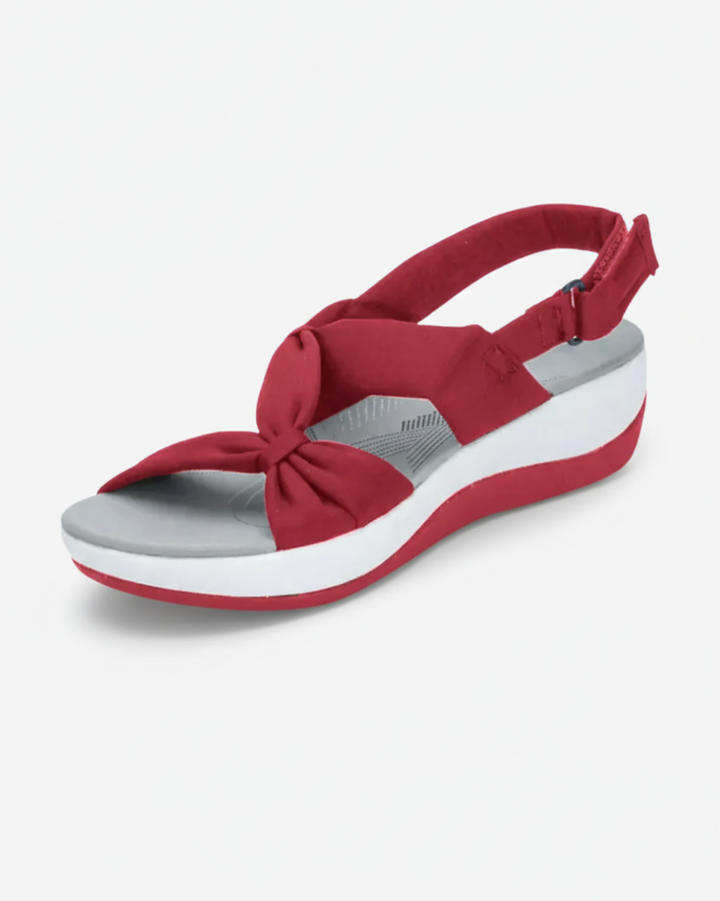 Wedge Sandals Bow Detail Adjustable Strap Open Toe
