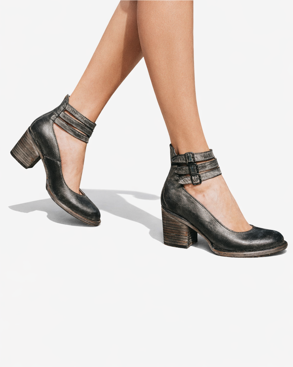 Siopie | Women’s Block Heel Leather Pumps