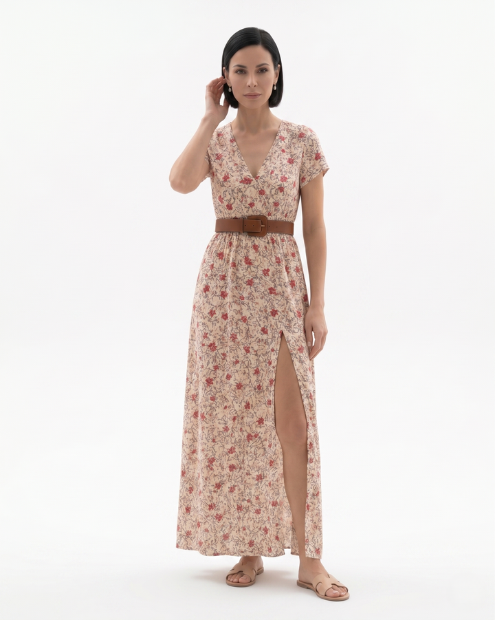 Siopie | Women’s Bohemian Floral Split Hem Maxi Dress