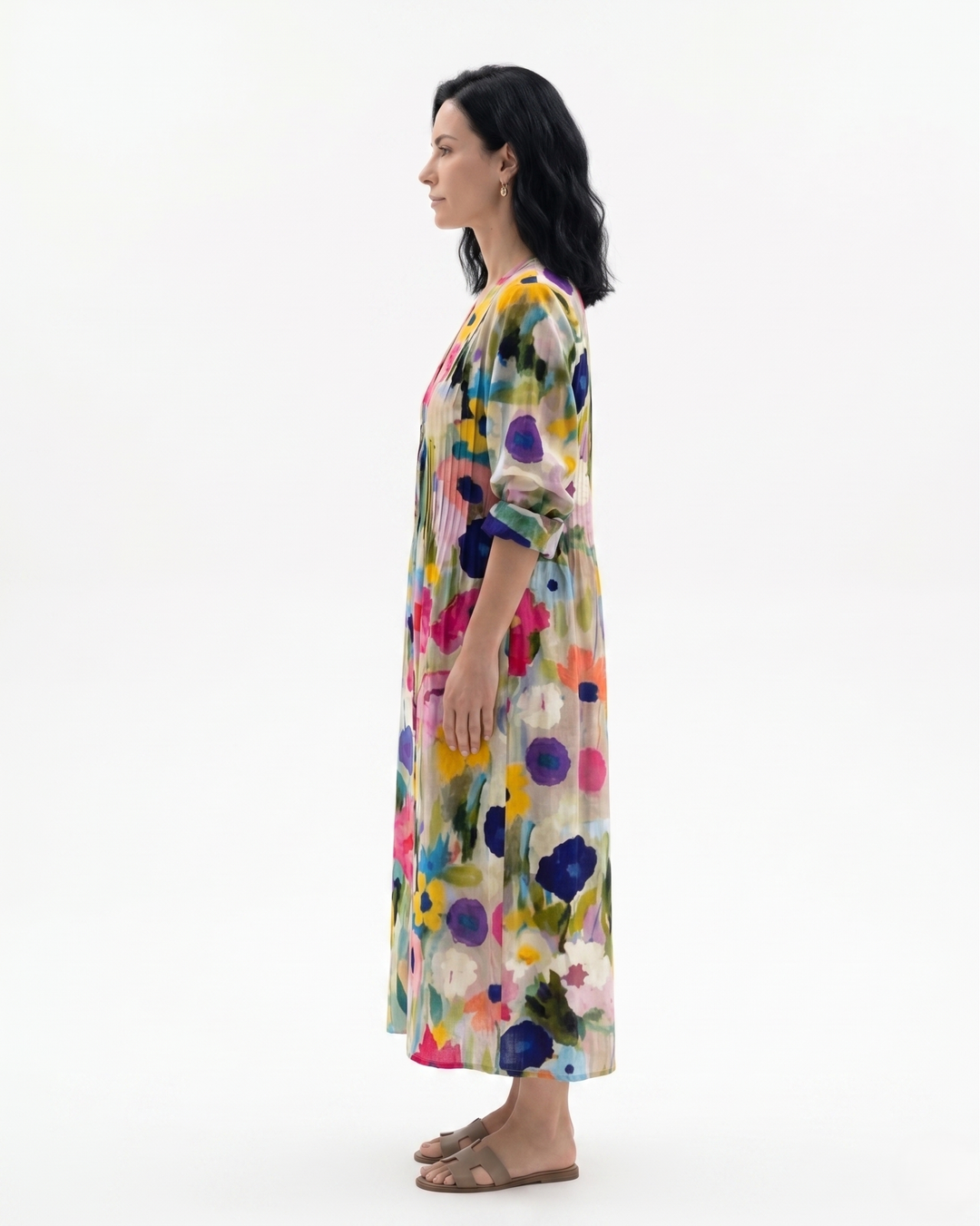 Siopie | Women’s Button Front Printed Maxi Dress