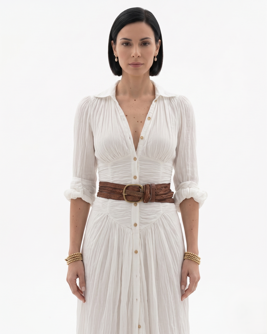 Siopie | Women’s Collared Button Front Maxi Dress
