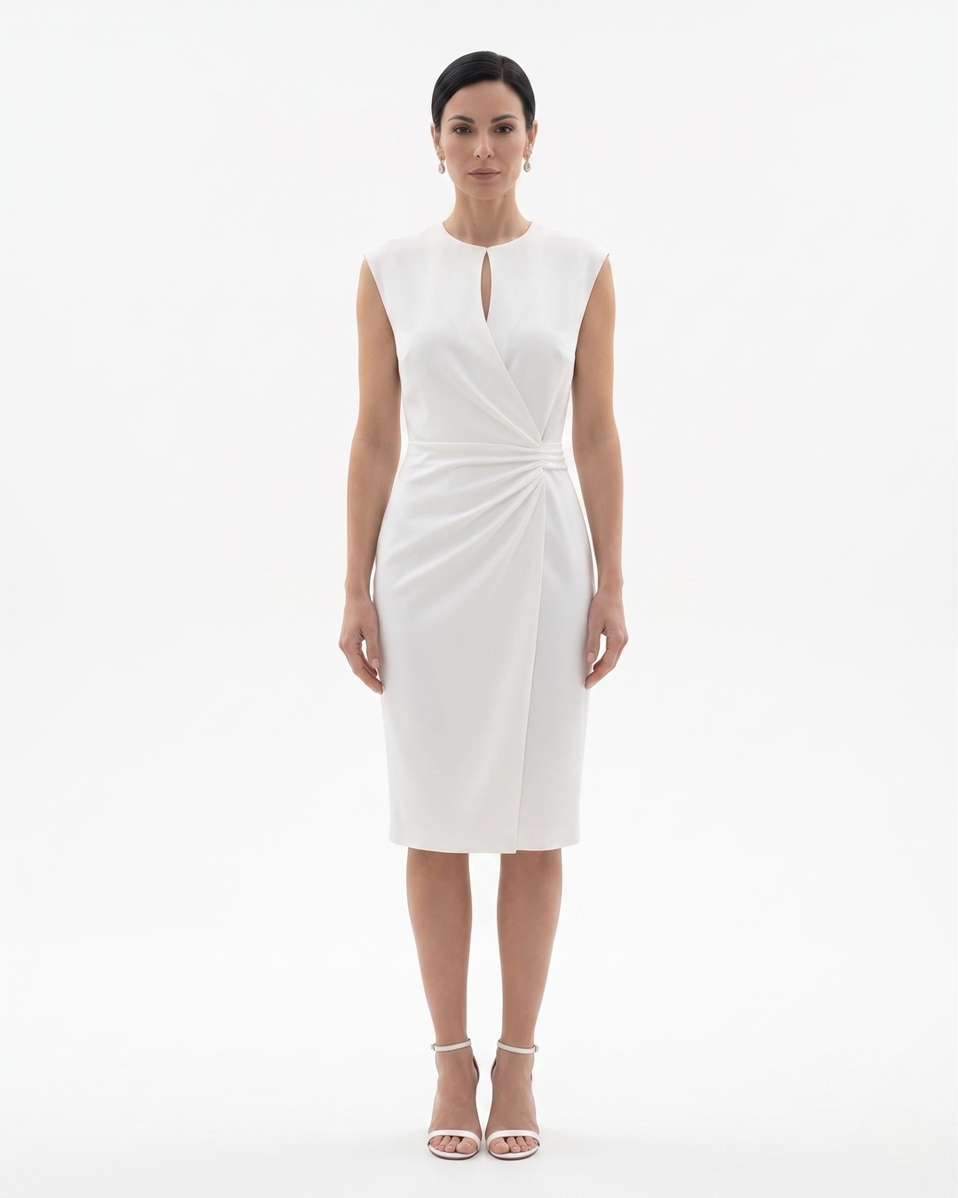 Siopie | Women’s Crepe Draped Waist Dress