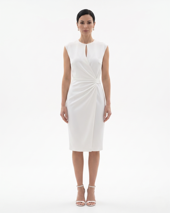 Siopie | Women’s Crepe Draped Waist Dress