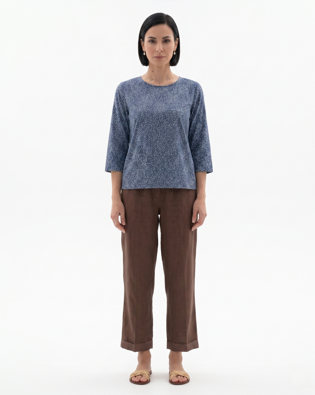Siopie | Women’s Cropped Linen Blend Trousers