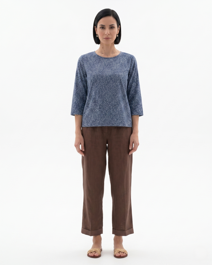 Siopie | Women’s Cropped Linen Blend Trousers