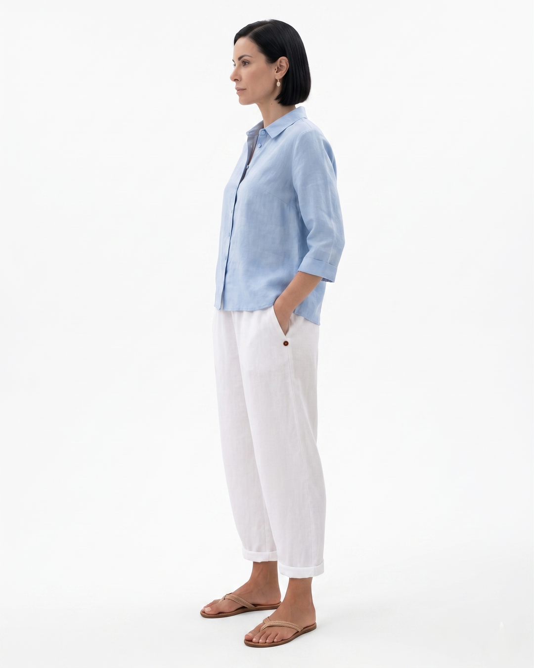 Siopie | Women’s Elastic Waist Tapered Trousers