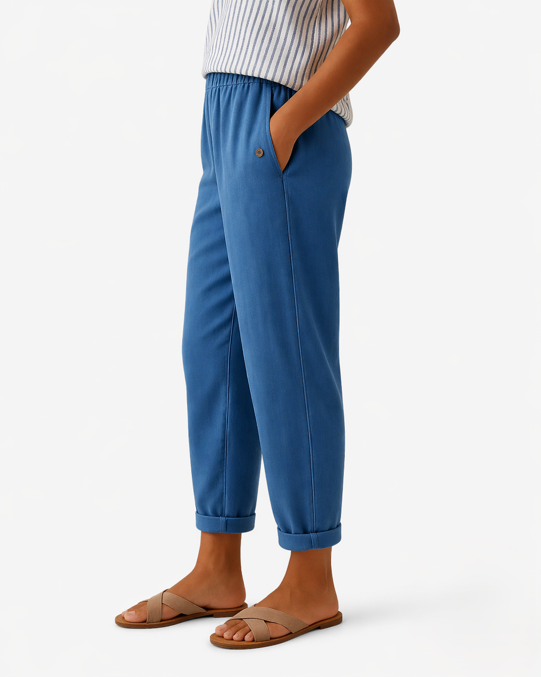 Siopie | Women’s Elastic Waist Tapered Trousers