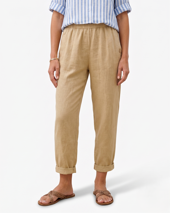 Siopie | Women’s Elastic Waist Tapered Trousers