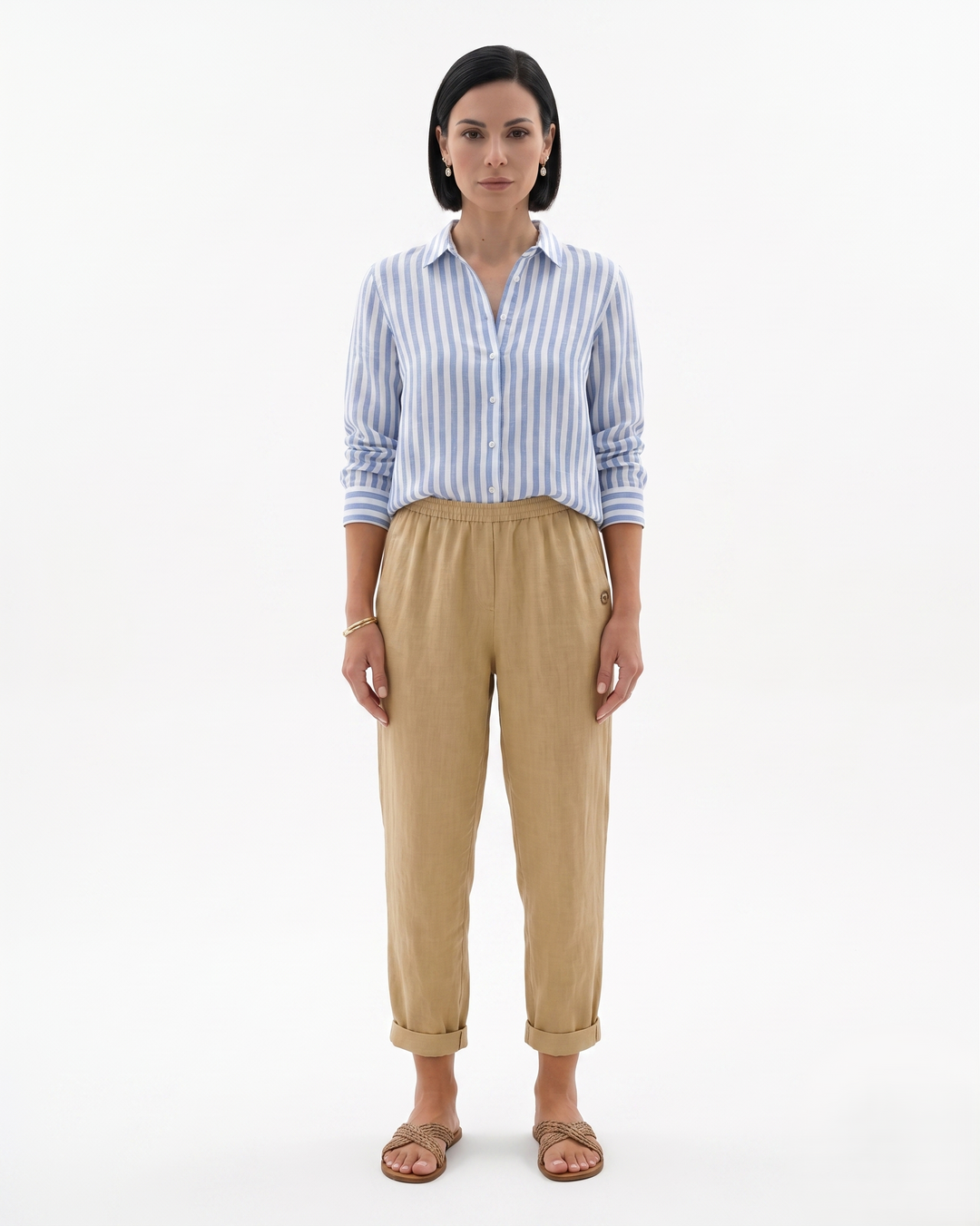 Siopie | Women’s Elastic Waist Tapered Trousers