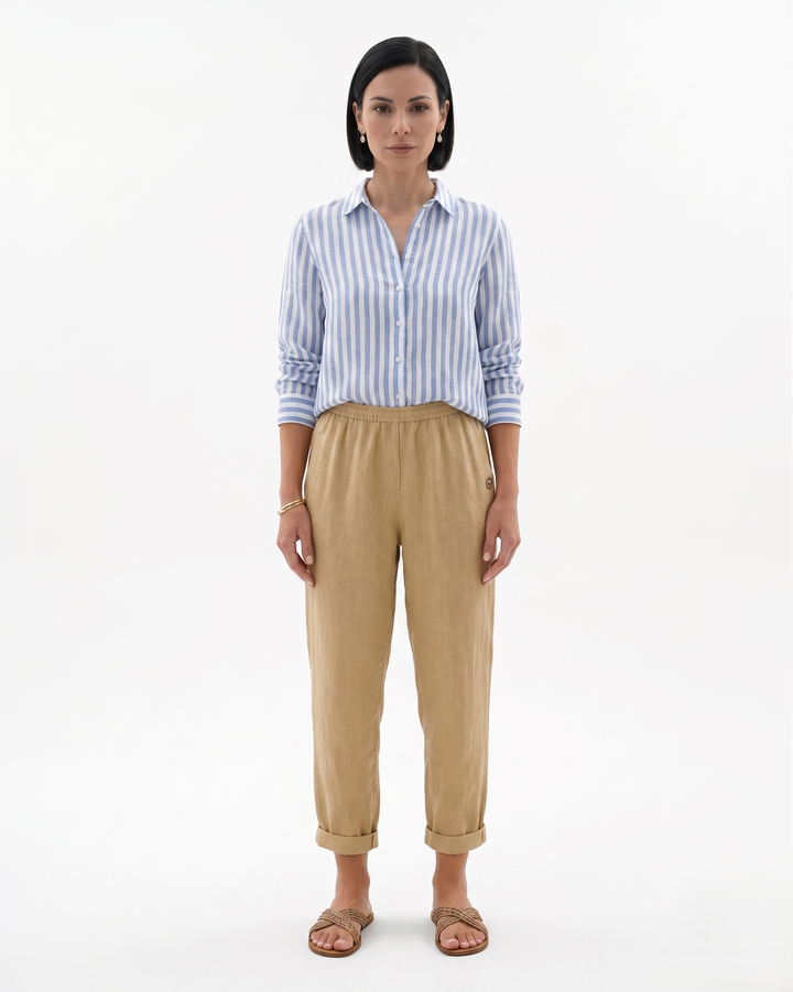 Siopie | Women’s Elastic Waist Tapered Trousers