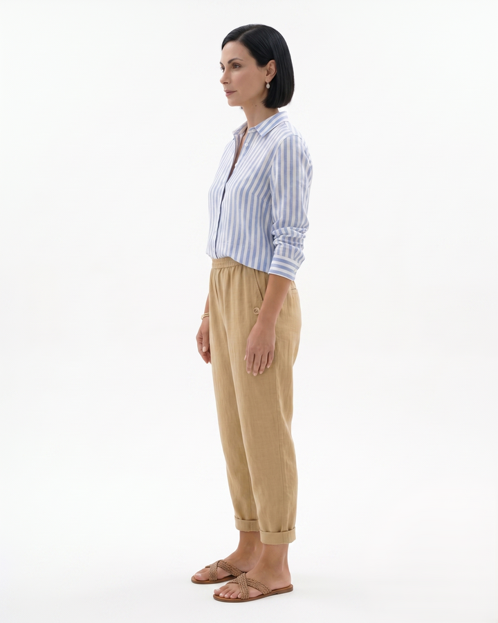 Siopie | Women’s Elastic Waist Tapered Trousers