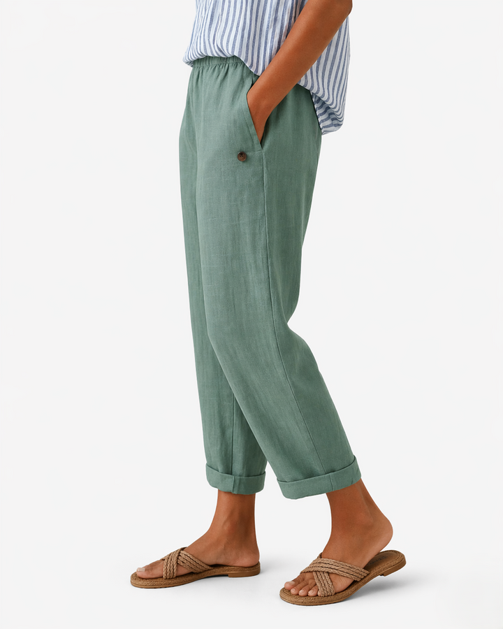 Siopie | Women’s Elastic Waist Tapered Trousers