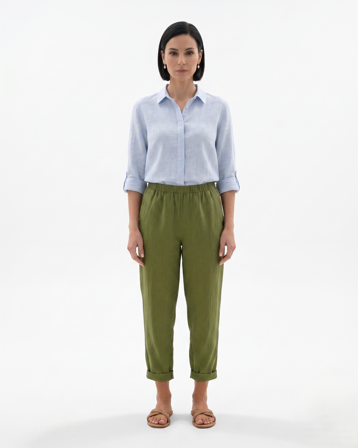 Siopie | Women’s Elastic Waist Tapered Trousers
