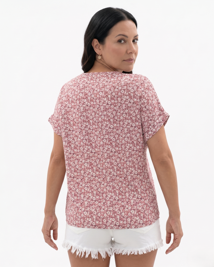 Siopie | Women’s Floral Notch Neck Blouse
