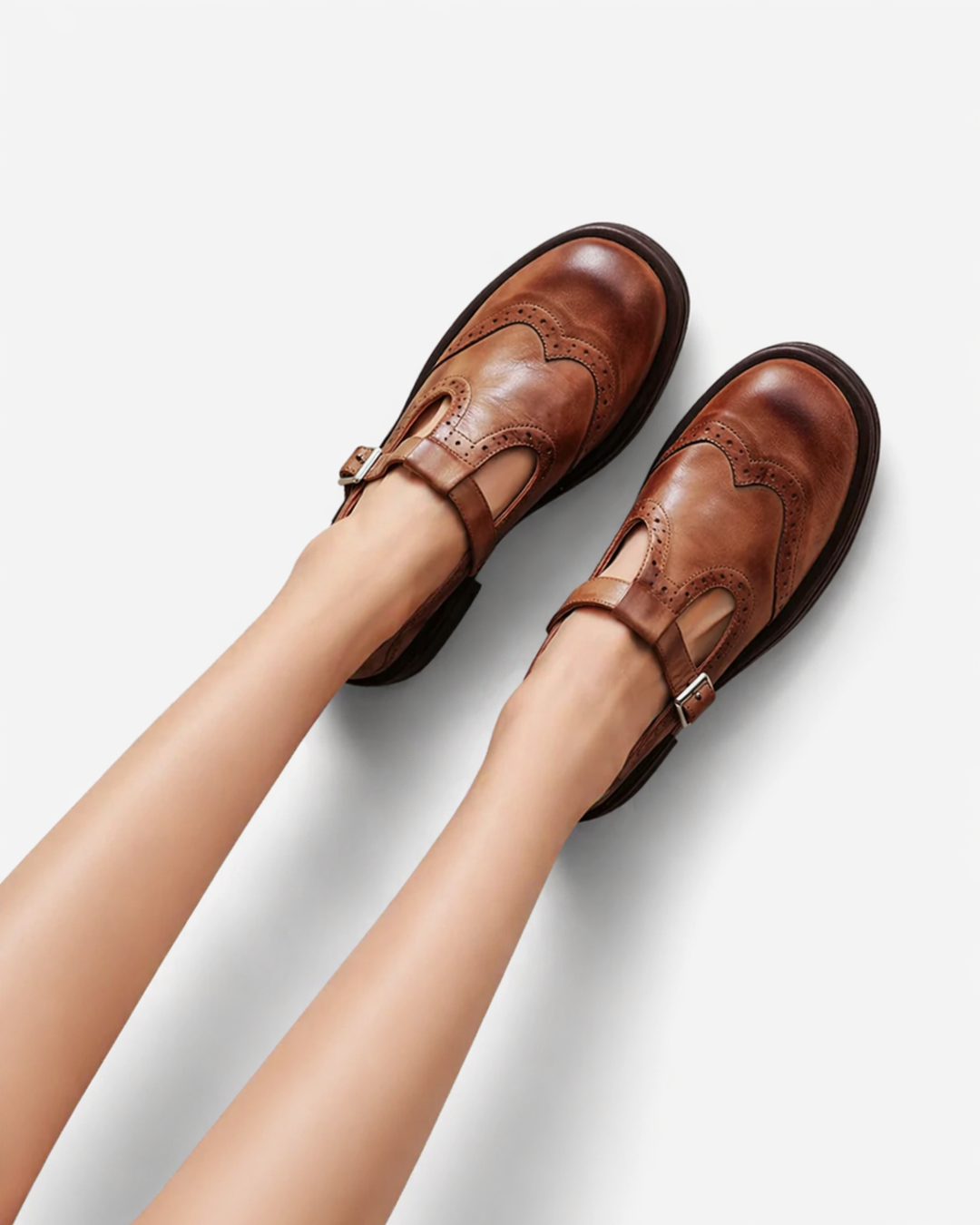 Siopie | Women’s Leather Brogue Mary Jane Shoes