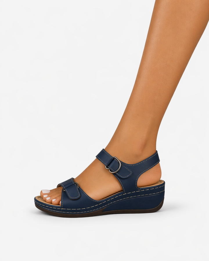 Siopie | Women’s Leather Comfort Wedge Sandals