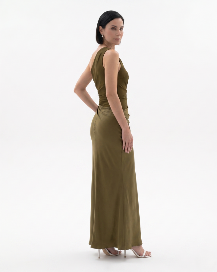 Siopie | Women’s One Shoulder Satin Evening Dress