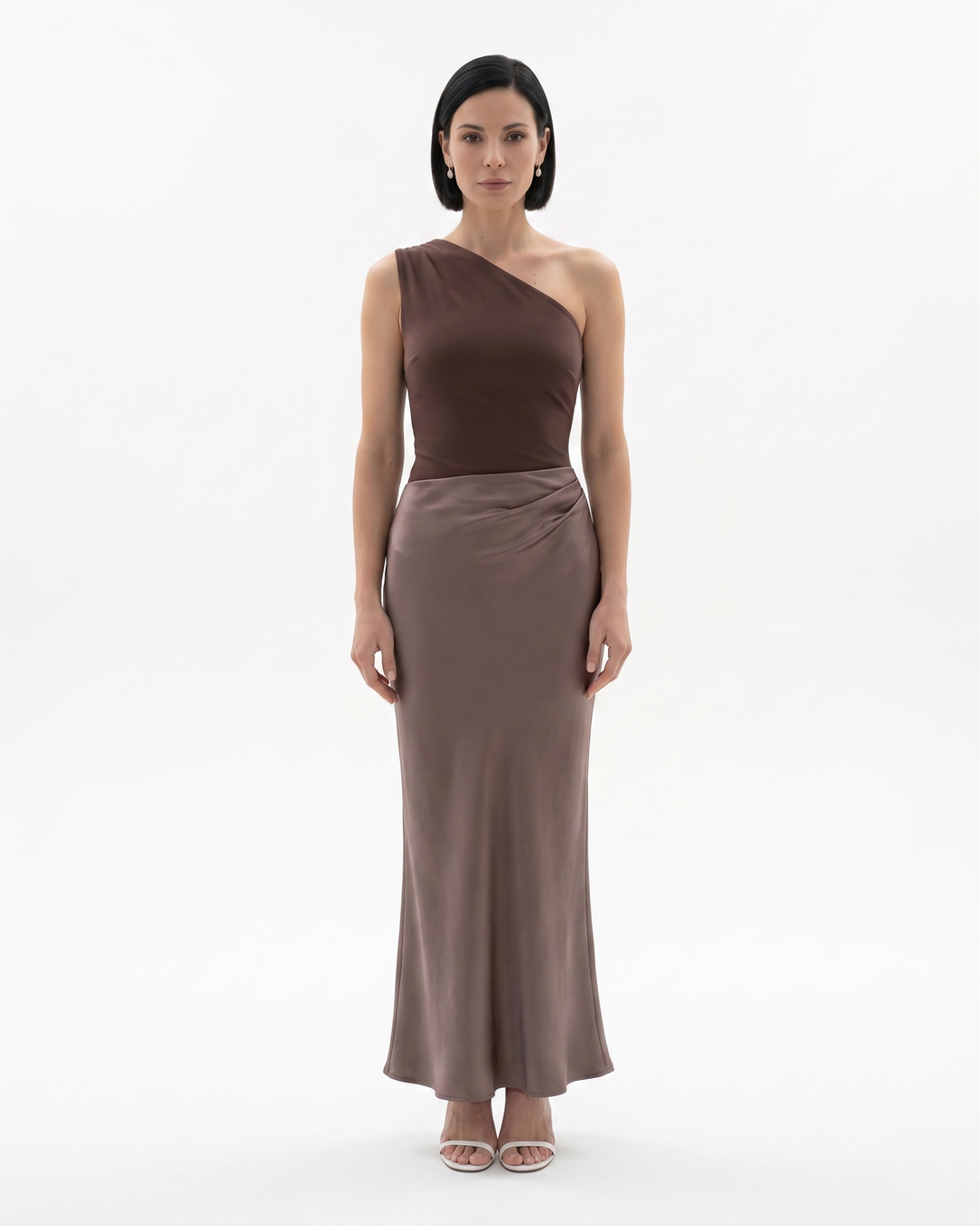 Siopie | Women’s One Shoulder Satin Evening Dress
