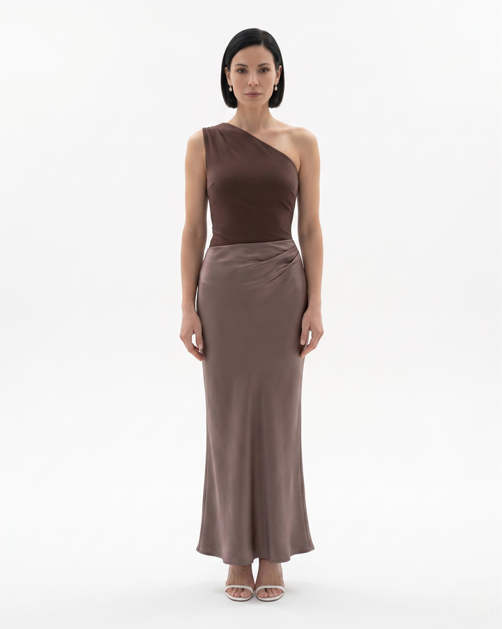 Siopie | Women’s One Shoulder Satin Evening Dress