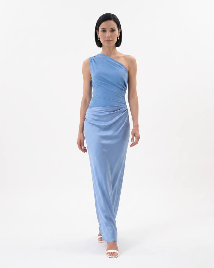 Siopie | Women’s One Shoulder Satin Evening Dress
